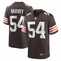 Cleveland Browns Willie Harvey Men's Nike Brown Player Game Jersey