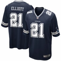 Dallas Cowboys Ezekiel Elliott Men's Nike Navy Game Player Jersey