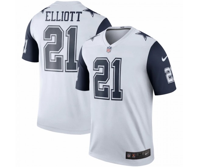 Dallas Cowboys Ezekiel Elliott Men's Nike White Color Rush Legend Player Jersey
