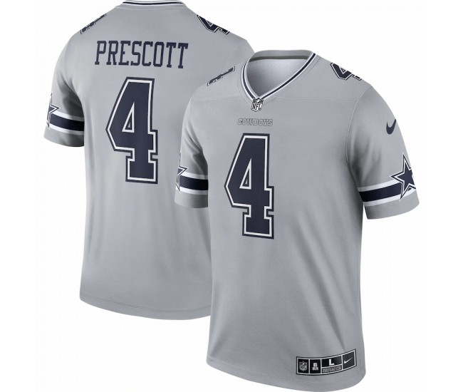 Dallas Cowboys Dak Prescott Men's Nike Gray Inverted Legend Jersey