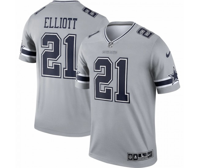 Dallas Cowboys Ezekiel Elliott Men's Nike Gray Inverted Legend Jersey