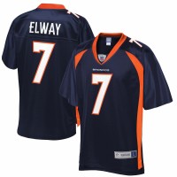 Denver Broncos John Elway Men's NFL Pro Line Navy Replica Retired Player Jersey