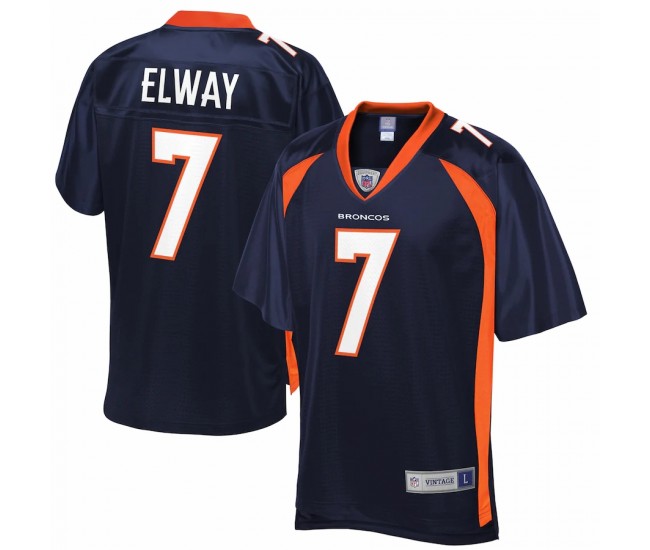 Denver Broncos John Elway Men's NFL Pro Line Navy Replica Retired Player Jersey
