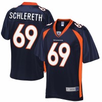 Denver Broncos Mark Schlereth Men's NFL Pro Line Navy Replica Retired Player Jersey