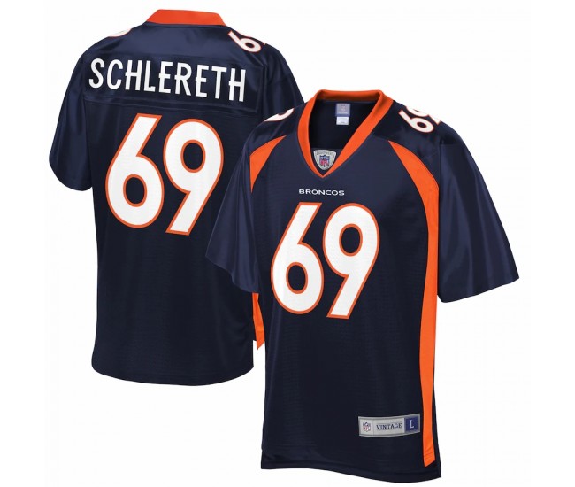 Denver Broncos Mark Schlereth Men's NFL Pro Line Navy Replica Retired Player Jersey