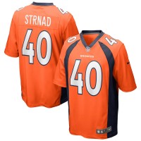 Denver Broncos Justin Strnad Men's Nike Orange Game Jersey
