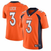 Denver Broncos Drew Lock Men's Nike Orange Vapor Limited Jersey