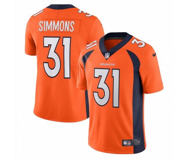 Denver Broncos Justin Simmons Men's Nike Orange Vapor Limited Jersey
