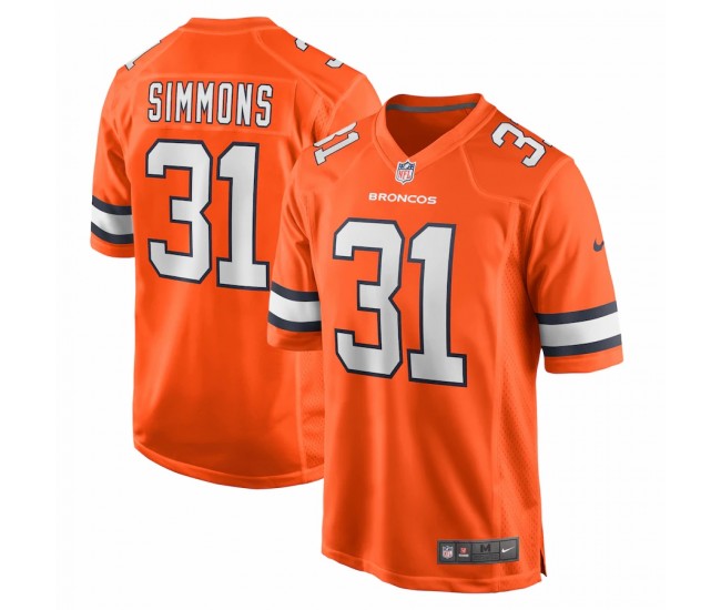 Denver Broncos Justin Simmons Men's Nike Orange Alternate Game Jersey