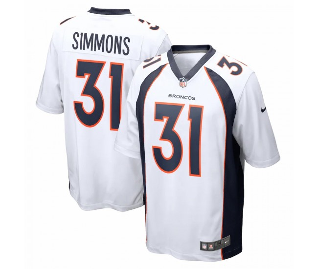 Denver Broncos Justin Simmons Men's Nike White Game Jersey
