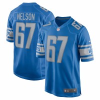 Detroit Lions Matt Nelson Men's Nike Blue Game Jersey