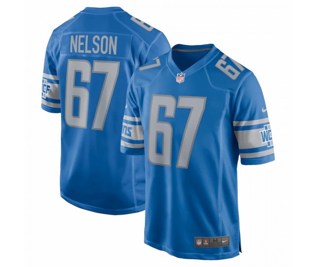 Detroit Lions Matt Nelson Men's Nike Blue Game Jersey