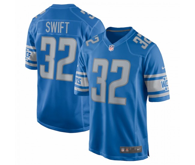 Detroit Lions D'Andre Swift Men's Nike Blue Team Game Jersey