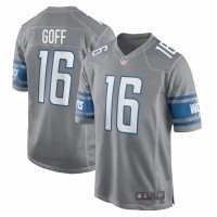 Detroit Lions Jared Goff Men's Nike Silver Game Jersey