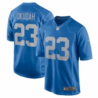 Detroit Lions Jeff Okudah Men's Nike Blue Game Player Jersey