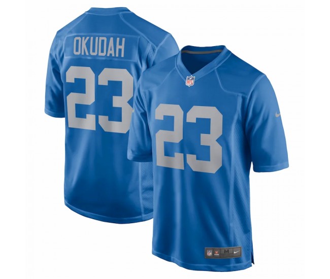 Detroit Lions Jeff Okudah Men's Nike Blue Game Player Jersey
