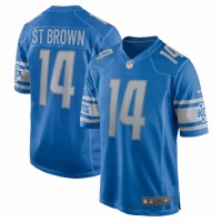 Detroit Lions Amon-Ra St. Brown Men's Nike Blue Game Player Jersey