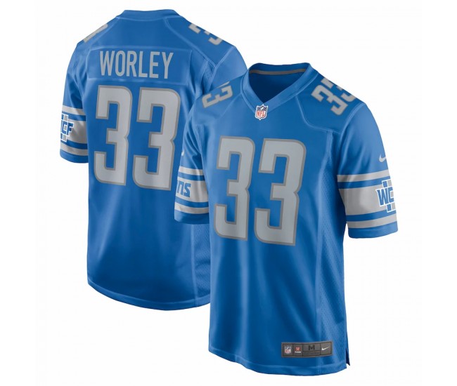 Detroit Lions Daryl Worley Men's Nike Blue Game Jersey