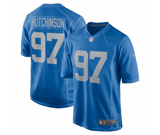 Detroit Lions Aidan Hutchinson Men's Nike Blue 2022 NFL Draft First Round Pick Alternate Game Jersey