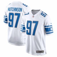 Detroit Lions Aidan Hutchinson Men's Nike White 2022 NFL Draft First Round Pick Game Jersey