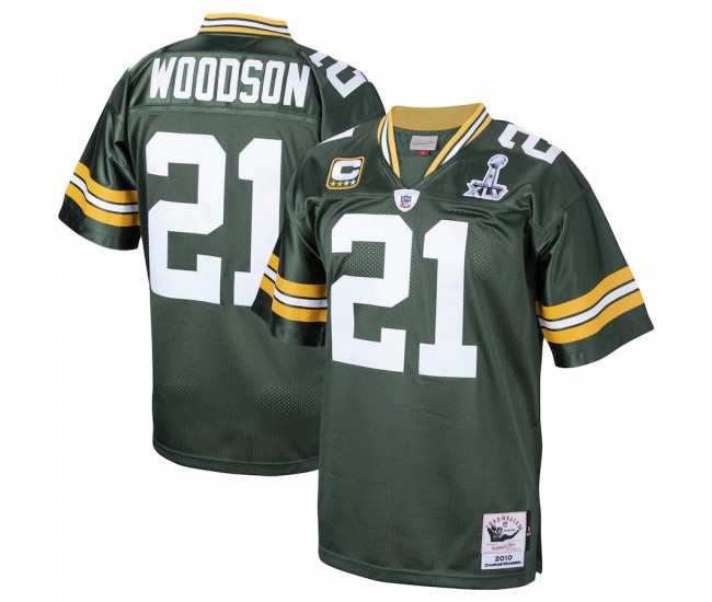 Green Bay Packers Charles Woodson Men's Mitchell & Ness Green 2010 Authentic Throwback Retired Player Jersey