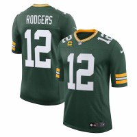 Green Bay Packers Aaron Rodgers Men's Nike Green Captain Vapor Limited Jersey