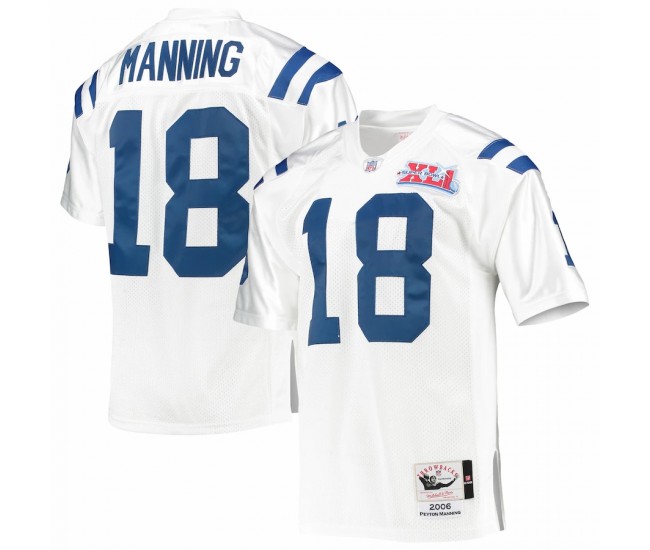 Indianapolis Colts Peyton Manning Men's Mitchell & Ness White 2006 Super Bowl XLI Authentic Retired Player Jersey