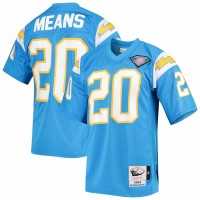 Los Angeles Chargers Natrone Means Men's Mitchell & Ness Powder Blue Authentic Retired Player Jersey