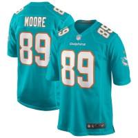Miami Dolphins Nat Moore Men's Nike Aqua Game Retired Player Jersey