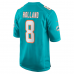 Miami Dolphins Jevon Holland Men's Nike Aqua Game Player Jersey