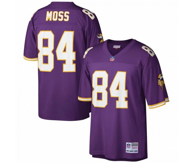 Minnesota Vikings Randy Moss Men's Mitchell & Ness Purple Big & Tall 1998 Retired Player Replica Jersey