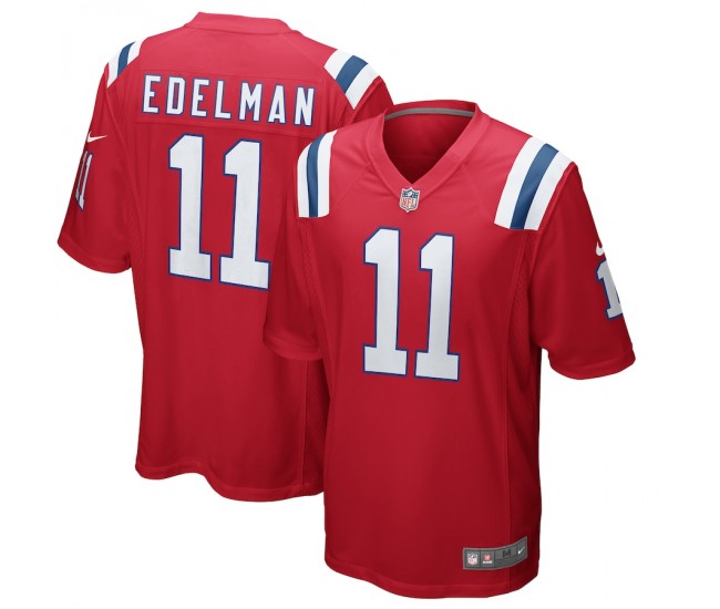 New England Patriots Julian Edelman Men's Nike Red Alternate Game Jersey