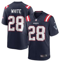 New England Patriots James White Men's Nike Navy Game Player Jersey