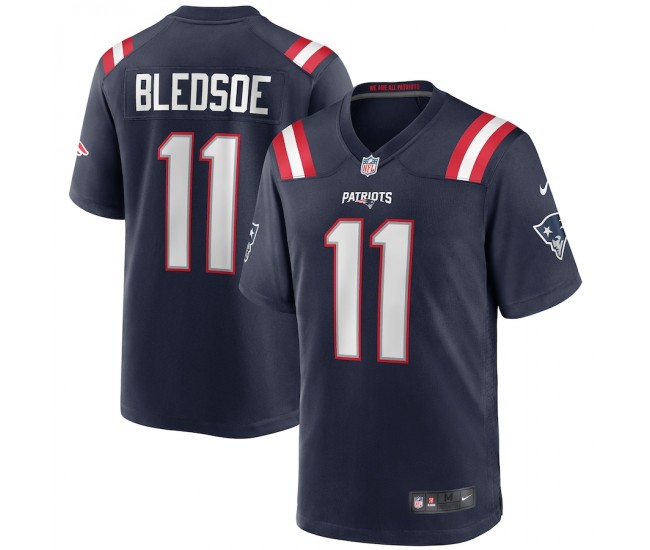 New England Patriots Drew Bledsoe Men's Nike Navy Game Retired Player Jersey