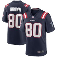 New England Patriots Troy Brown Men's Nike Navy Game Retired Player Jersey