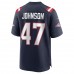 New England Patriots Jakob Johnson Men's Nike Navy Game Jersey