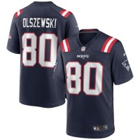 New England Patriots Gunner Olszewski Men's Nike Navy Game Jersey