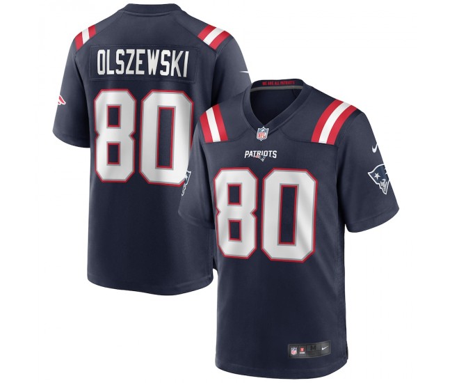 New England Patriots Gunner Olszewski Men's Nike Navy Game Jersey