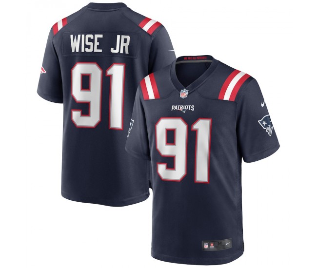 New England Patriots Deatrich Wise Jr. Men's Nike Navy Game Jersey