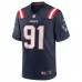 New England Patriots Deatrich Wise Jr. Men's Nike Navy Game Jersey