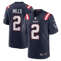 New England Patriots Jalen Mills Men's Nike Navy Game Player Jersey