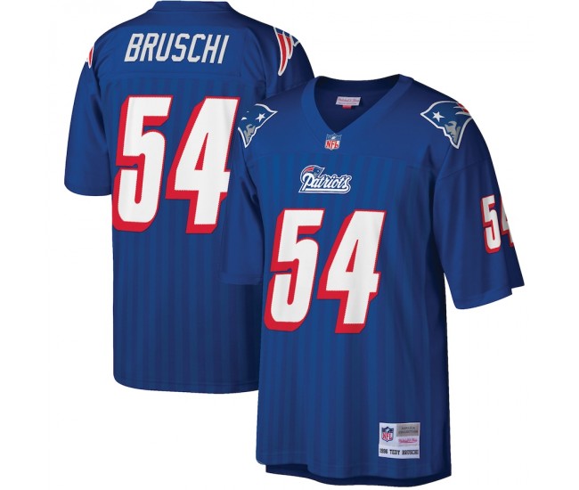 New England Patriots Tedy Bruschi Men's Mitchell & Ness Royal Big & Tall 1996 Retired Player Replica Jersey