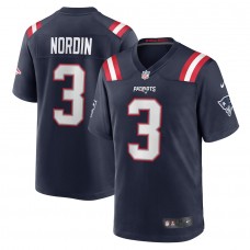 New England Patriots Quinn Nordin Men's Nike Navy Game Jersey