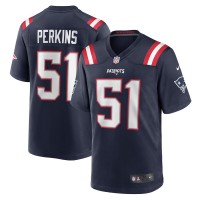New England Patriots Ronnie Perkins Men's Nike Navy Game Jersey