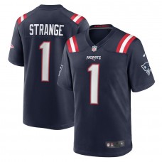 New England Patriots Cole Strange Men's Nike Navy 2022 NFL Draft First Round Pick Game Jersey