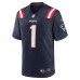New England Patriots Cole Strange Men's Nike Navy 2022 NFL Draft First Round Pick Game Jersey