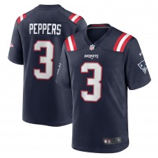 New England Patriots Jabrill Peppers Men's Nike Navy Game Jersey