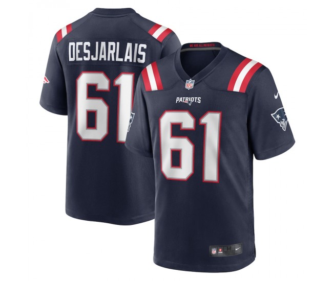 New England Patriots Drew Desjarlais Men's Nike Navy Game Jersey