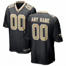 New Orleans Saints Men's Nike Black Custom Game Jersey