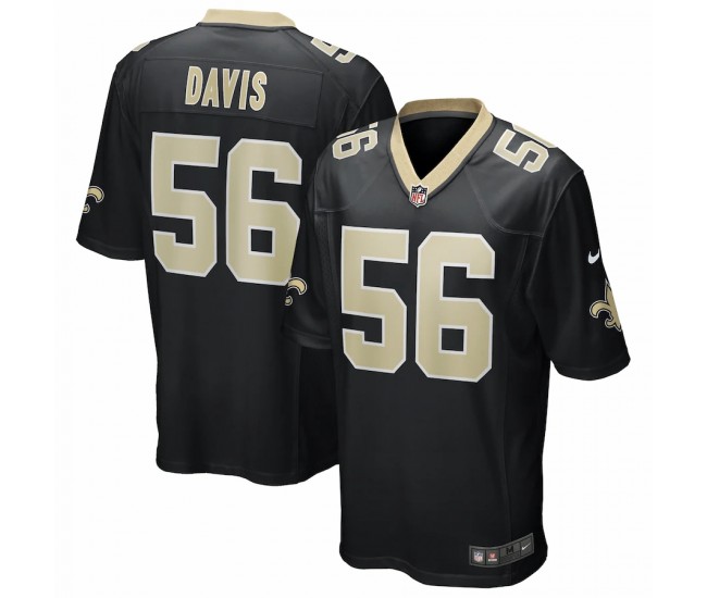 New Orleans Saints Demario Davis Men's Nike Black Game Jersey